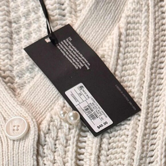 2X Future Collective NWT Women's Pearl Embellished Relaxed Cardigan - Picture 11 of 11